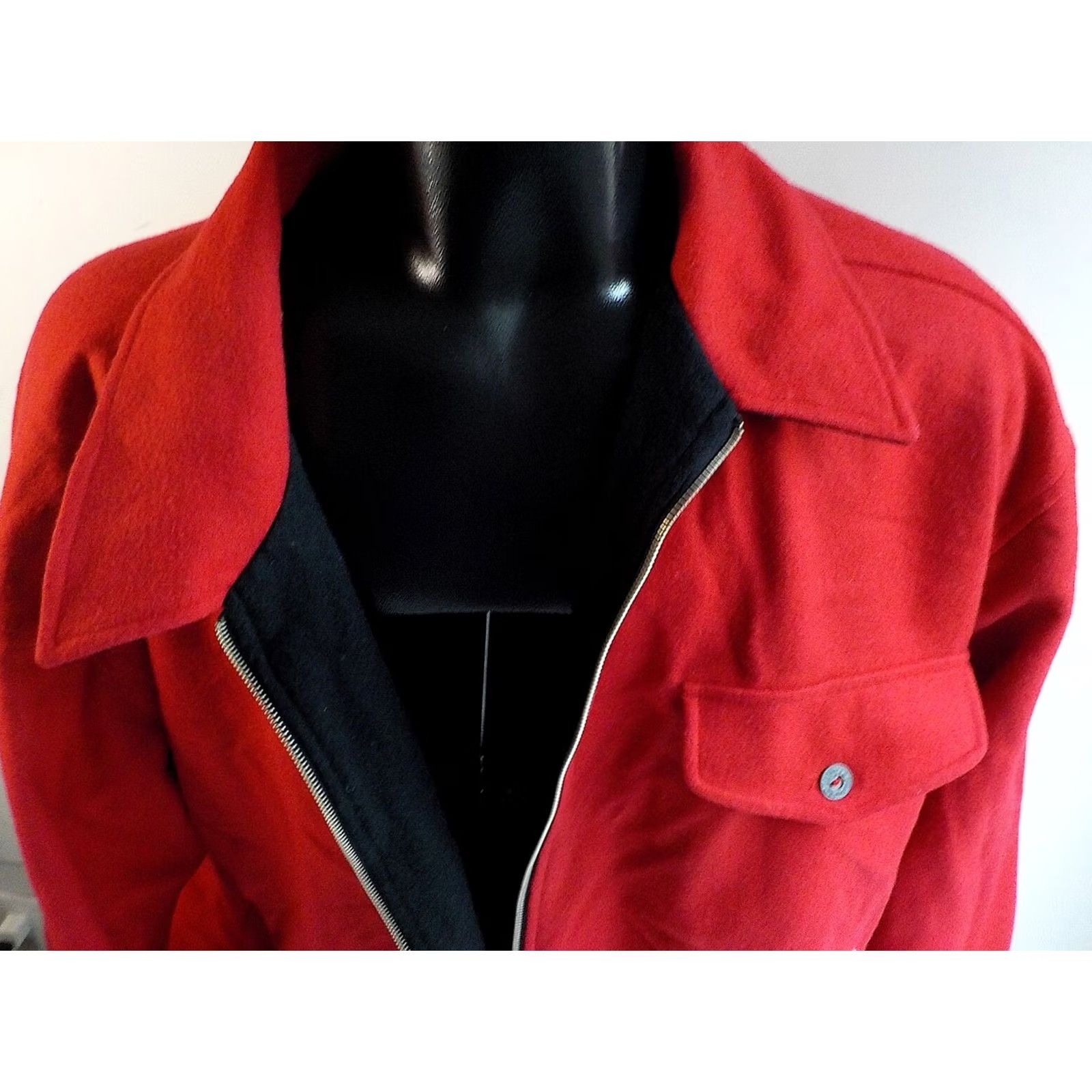 Marlboro Marlboro Mens Zipper Front Reversible Wool Blend Jacket Red/Black XXL Vintage Decade 1980s 2XL Casual Pockets on Both Sides Mens Size US XXL / EU 58 / 5 - 5 Thumbnail