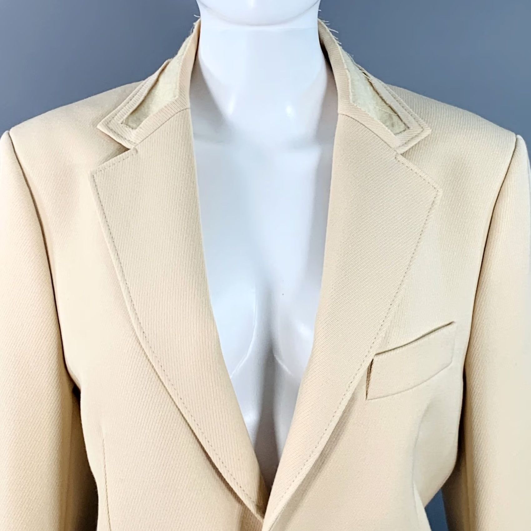 Maison Margiela MAISON MARGIELA Blazer Size M Khaki Wool Mohair Twill Notch Lapel Jacket Blazer Womens Size M / US 6-8 / IT 42-44 - 2 Thumbnail