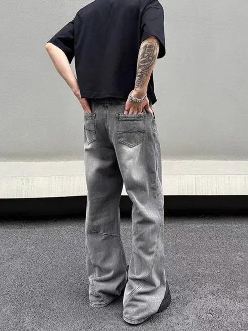 Japanese Brand High street washed distressed smoke grey baggy jeans Size US 32 / EU 48 - 4 Thumbnail