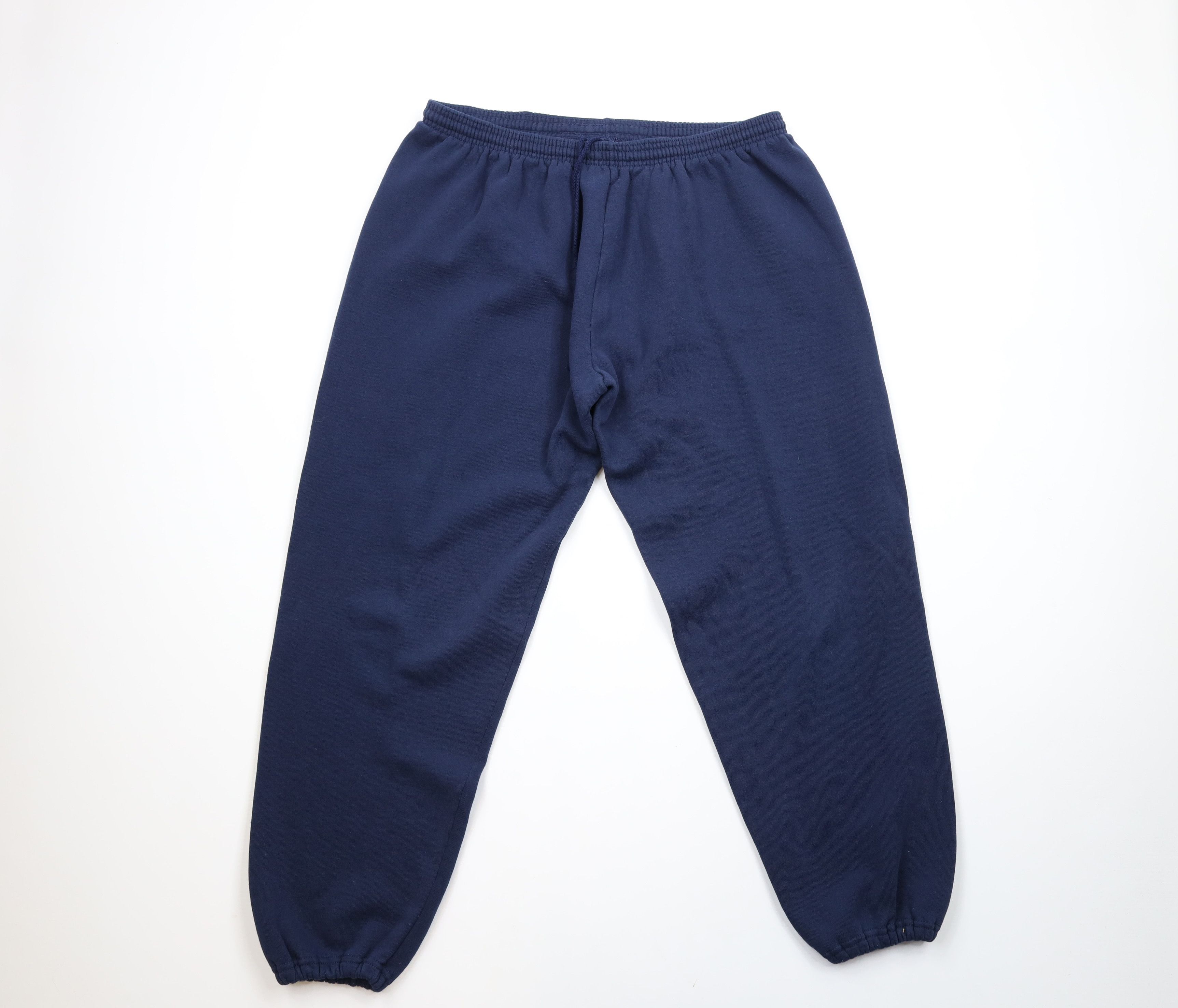 Vintage Vintage 90s Streetwear Cuffed Sweatpants Joggers Blue USA Size US 38 / EU 54 - 1 Thumbnail