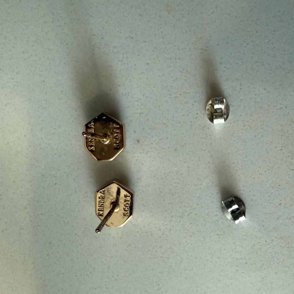 Designer Kendra Scott RARE Taylor Iridescent Drusy Stud Earrings Gold Size ONE SIZE - 7 Thumbnail