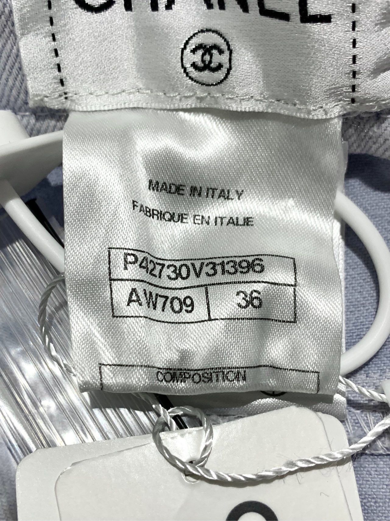 Chanel Chanel Logo Lettered Straight Leg Jeans Pants Light Blue Size 26" / US 2 / IT 38 - 7 Thumbnail