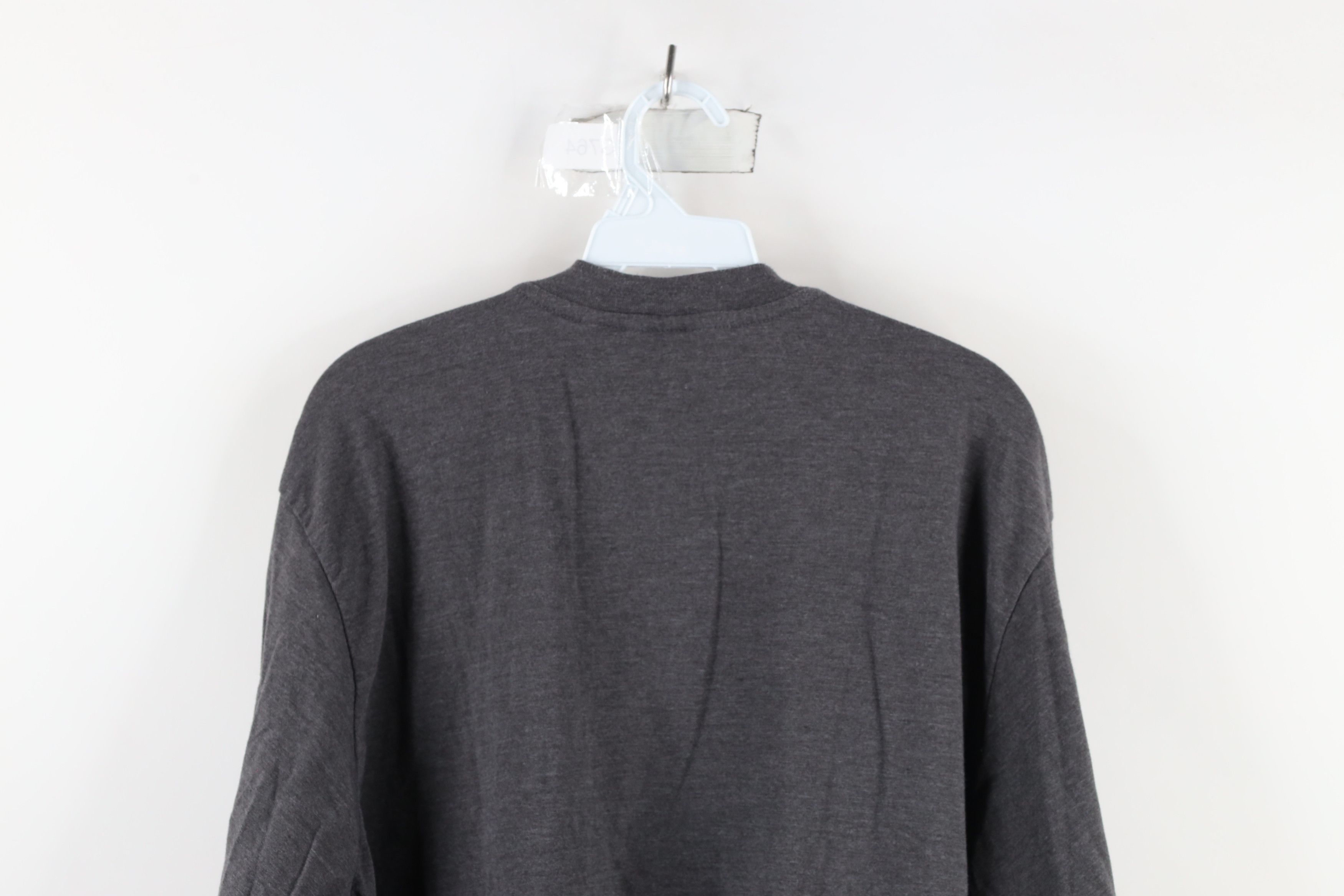 Vintage Vintage 90s Streetwear Blank Long Sleeve Henley T-Shirt Gray Size US L / EU 52-54 / 3 - 7 Thumbnail