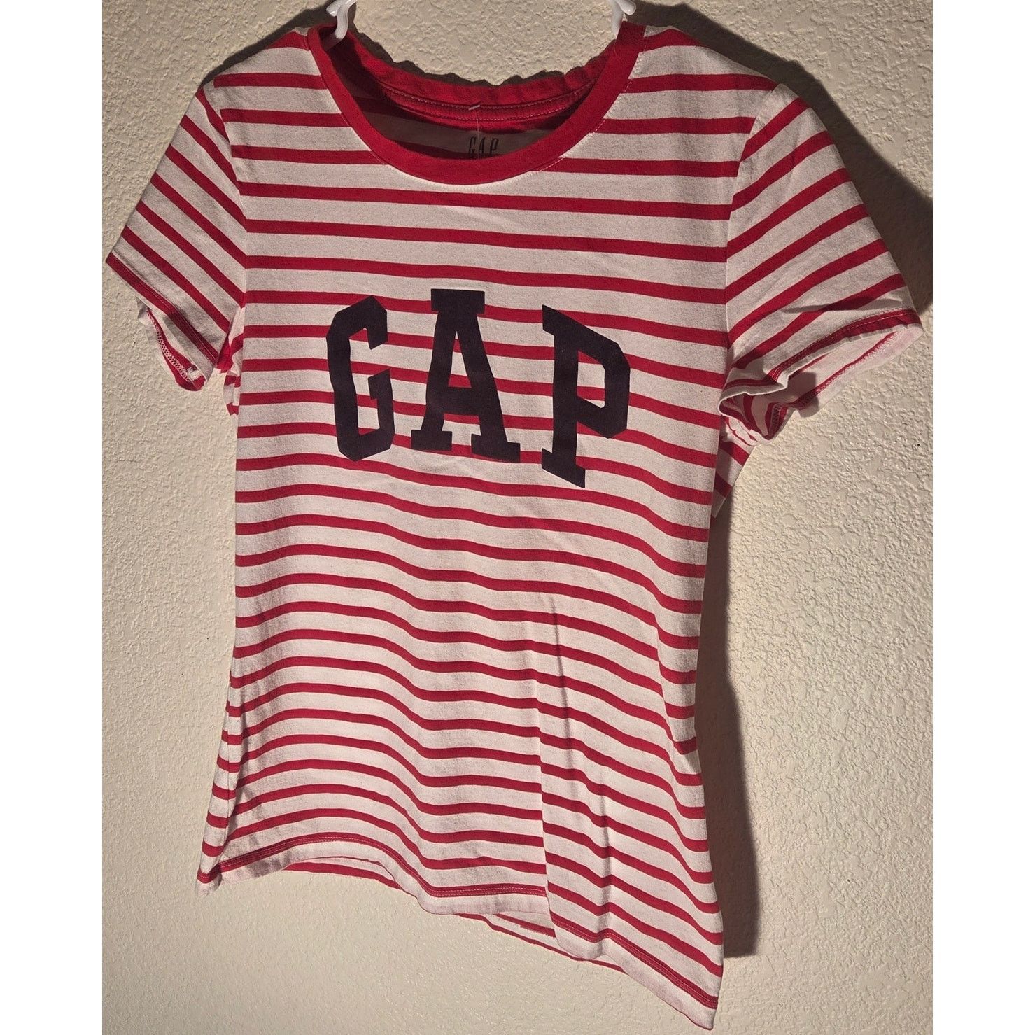 Gap Gap Women's Small White and Red Striped T-Shirt Size S / US 4 / IT 40 - 4 Thumbnail
