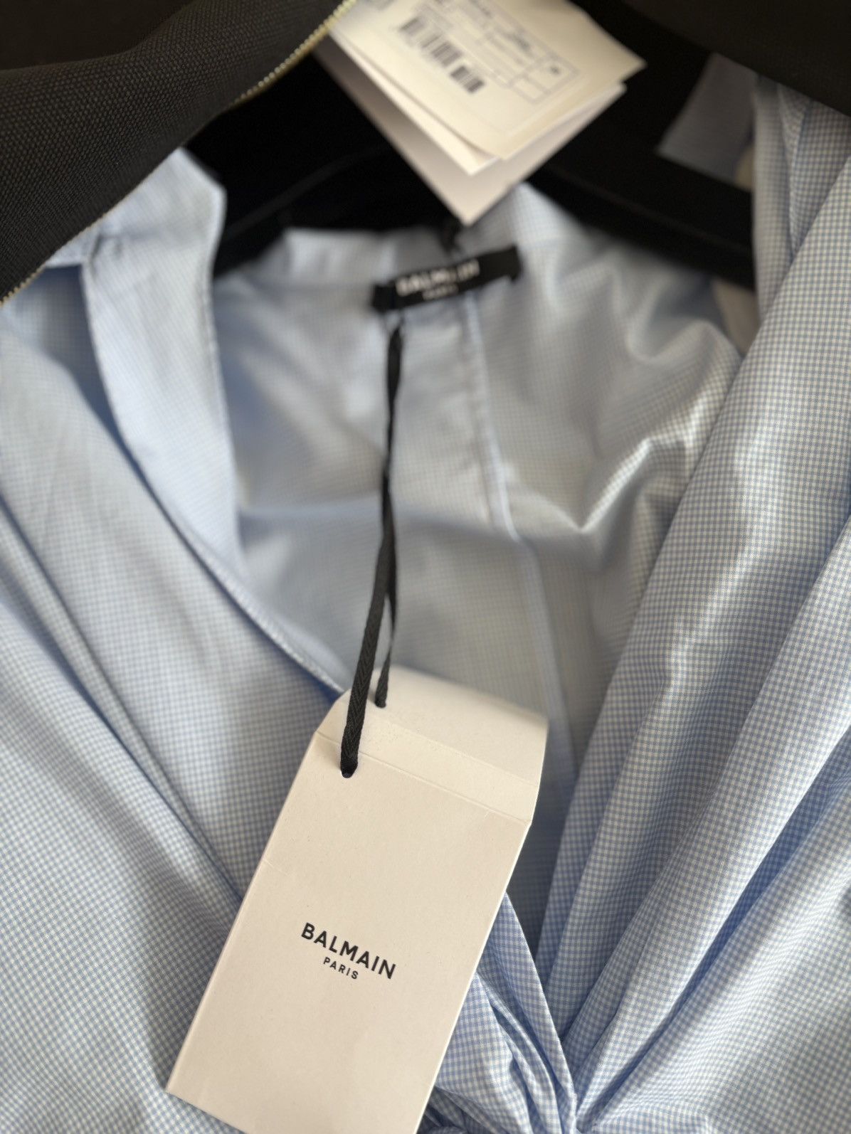 Balmain Mini gingham cotton poplin shirt Size XS / US 0-2 / IT 36-38 - 9 Thumbnail
