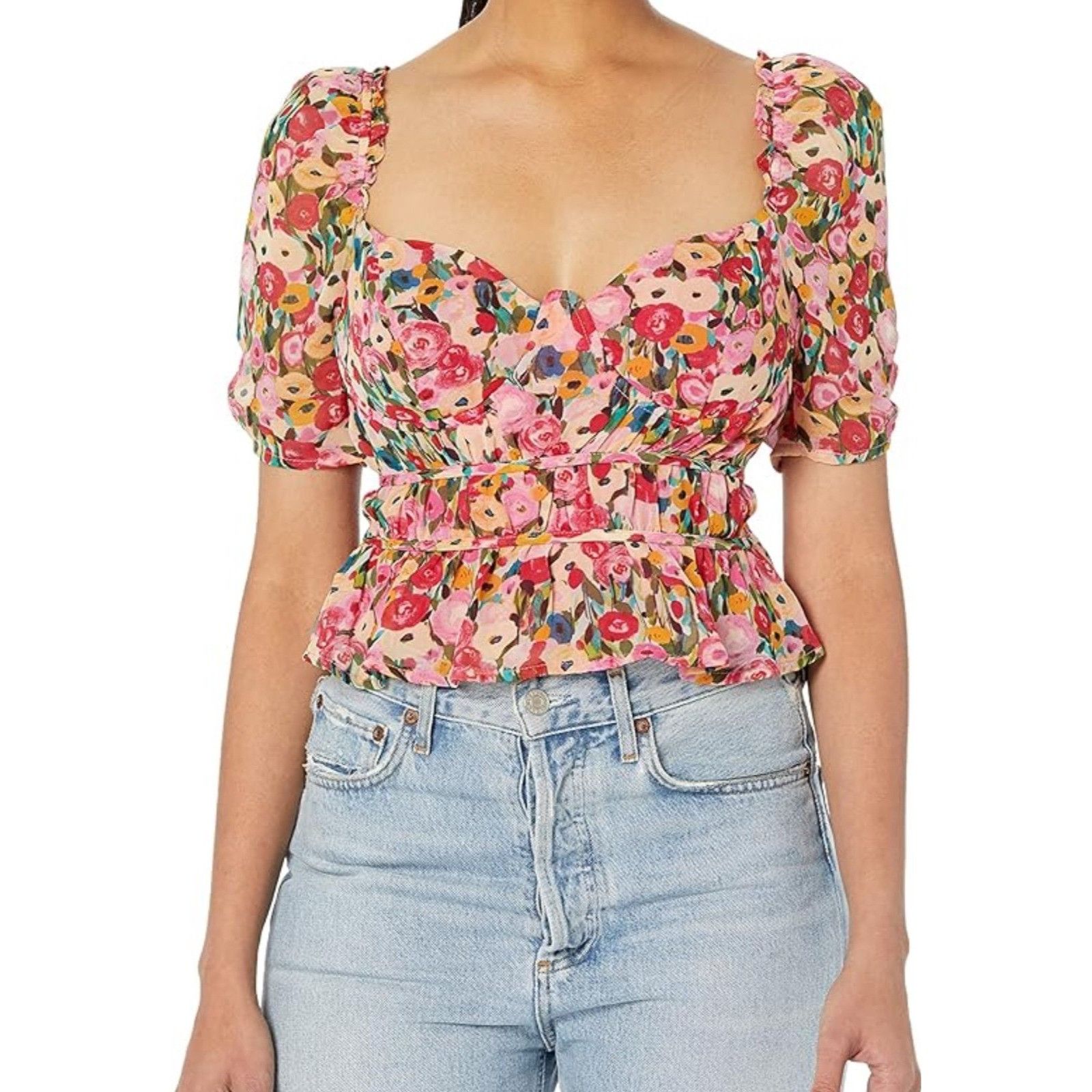 Other ASTR the label Women's Nayeli Top Floral size L new Size L / US 10 / IT 46 - 1 Thumbnail