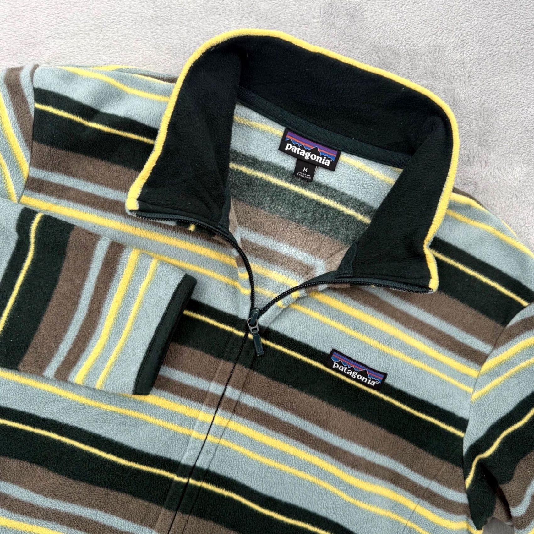 Patagonia VINTAGE Patagonia Synchilla Fleece Jacket Full Zip Striped Womens Medium Size M / US 6-8 / IT 42-44 - 2 Thumbnail
