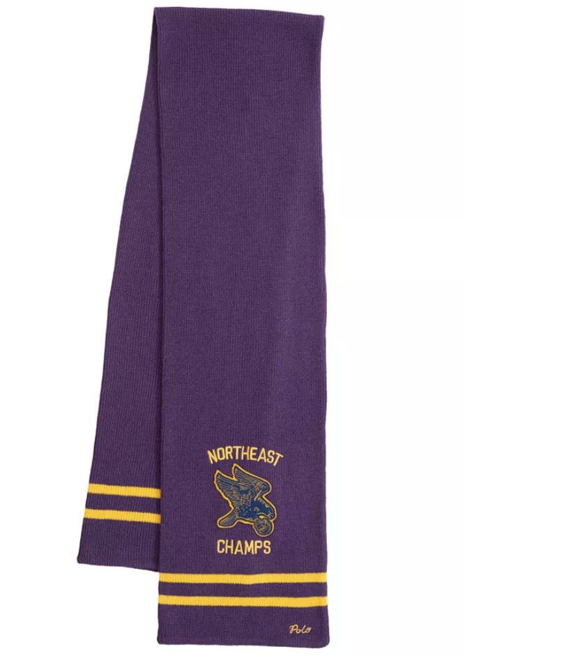 Polo Ralph Lauren Polo Ralph Lauren Northeast Champs Ball Team Scarf Purple Size ONE SIZE - 5 Thumbnail