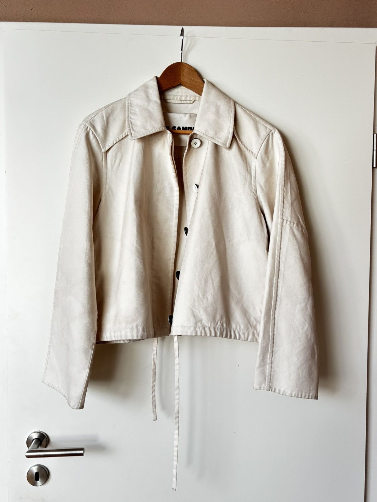 Jil Sander Jil Sander cropped Blouson Jacke – Off-White/Creme – 32 xs Size XXS / US 00 / IT 34 - 1 Thumbnail