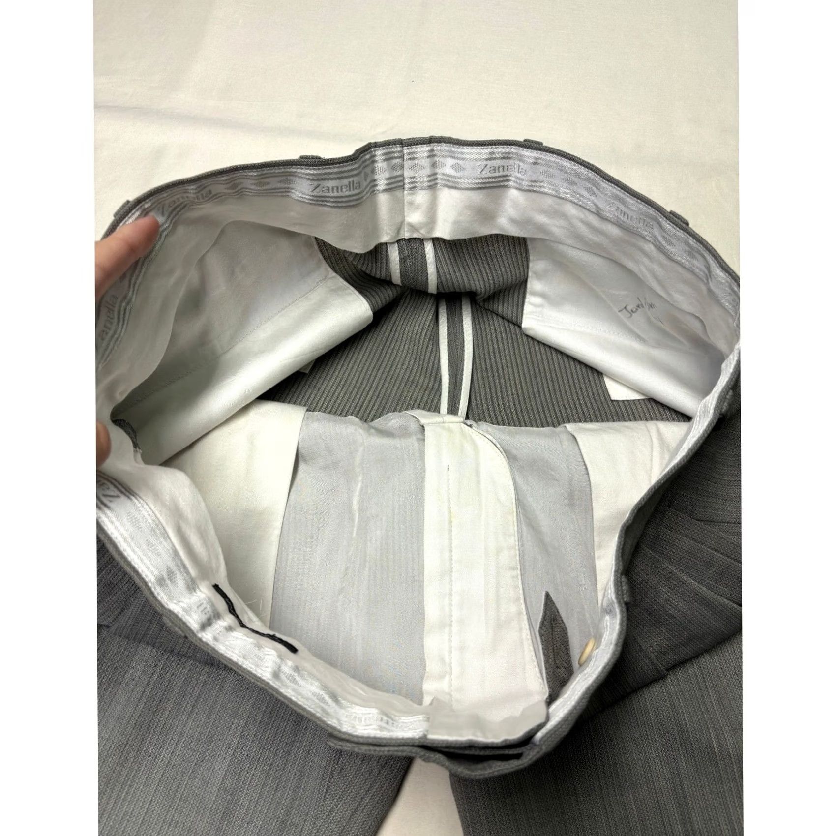 Zanella Zanella Joe Gray Pleated Dress Pants Mens 35X28 Wool Made Italy Cuffed Trousers Size US 35 - 4 Thumbnail