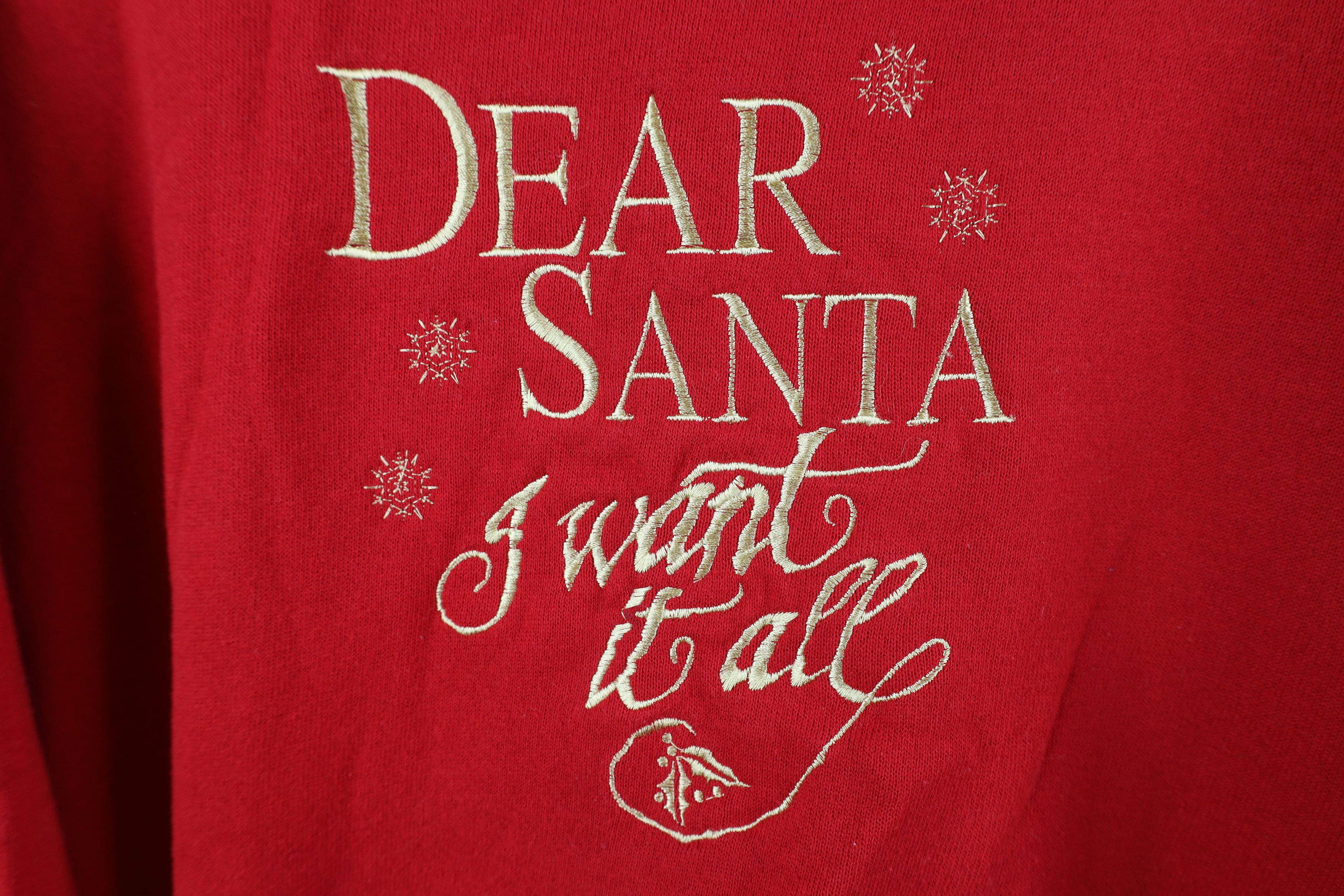Vintage Vintage 90s Christmas I Want It All Collared Sweatshirt USA Size L / US 10 / IT 46 - 4 Thumbnail