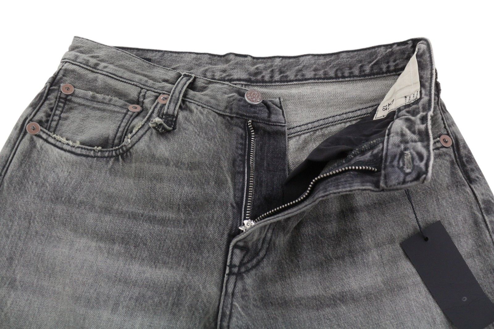 R13 D'ARCY LOOSE 25 Leyton Black Distress PF26 Jeans 88926 Size 25" / US 0 / IT 36 - 4 Thumbnail