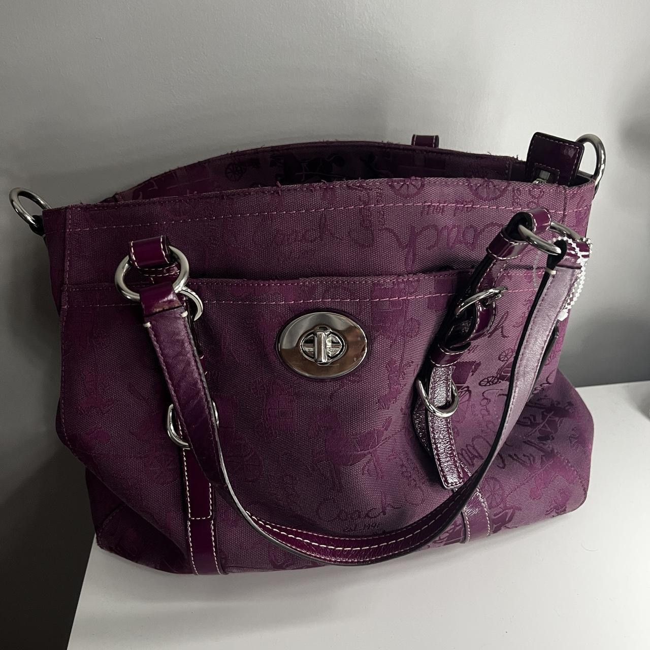 Coach Purple Coach Horse and Carriage Purse / Tote Bag. Size ONE SIZE - 2 Thumbnail