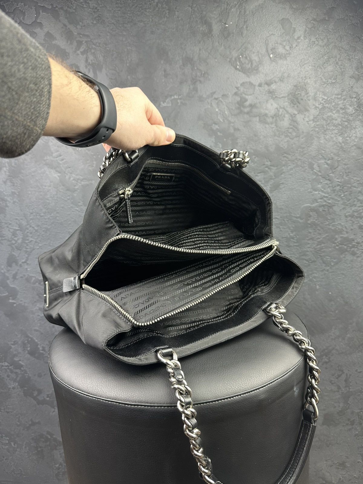 Prada Vintage 90s PRADA Tessuto Nylon Shoulder Bag Rare Size ONE SIZE - 9 Thumbnail