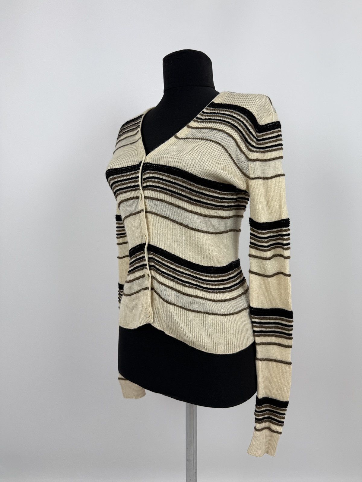 Theory $345 Theory Otto Stripped Wool Blend Cardigan S Size S / US 4 / IT 40 - 1 Thumbnail