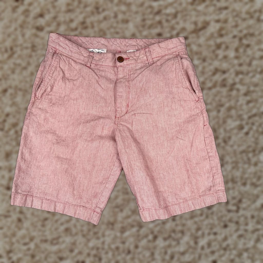 Tommy Bahama Tommy Bahama Mens Shorts 32 Red White Pinstripe Chino Flat Front Zip Fly Casual Size US 32 / EU 48 - 1 Thumbnail