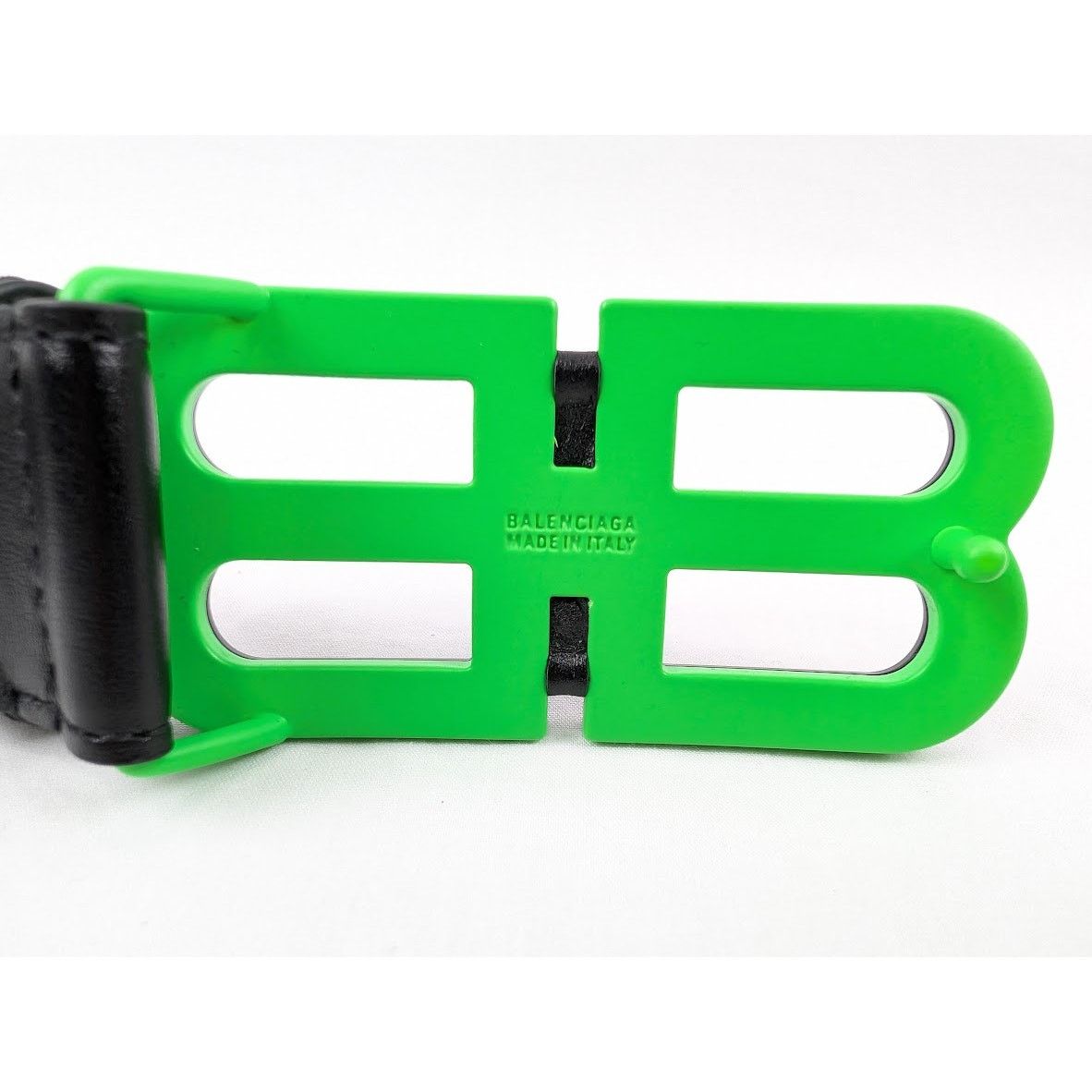 Balenciaga o1rshd1 Q:2 / Size:105 / BB Hourglass Large Belt Black/Green Size 40 - 7 Thumbnail