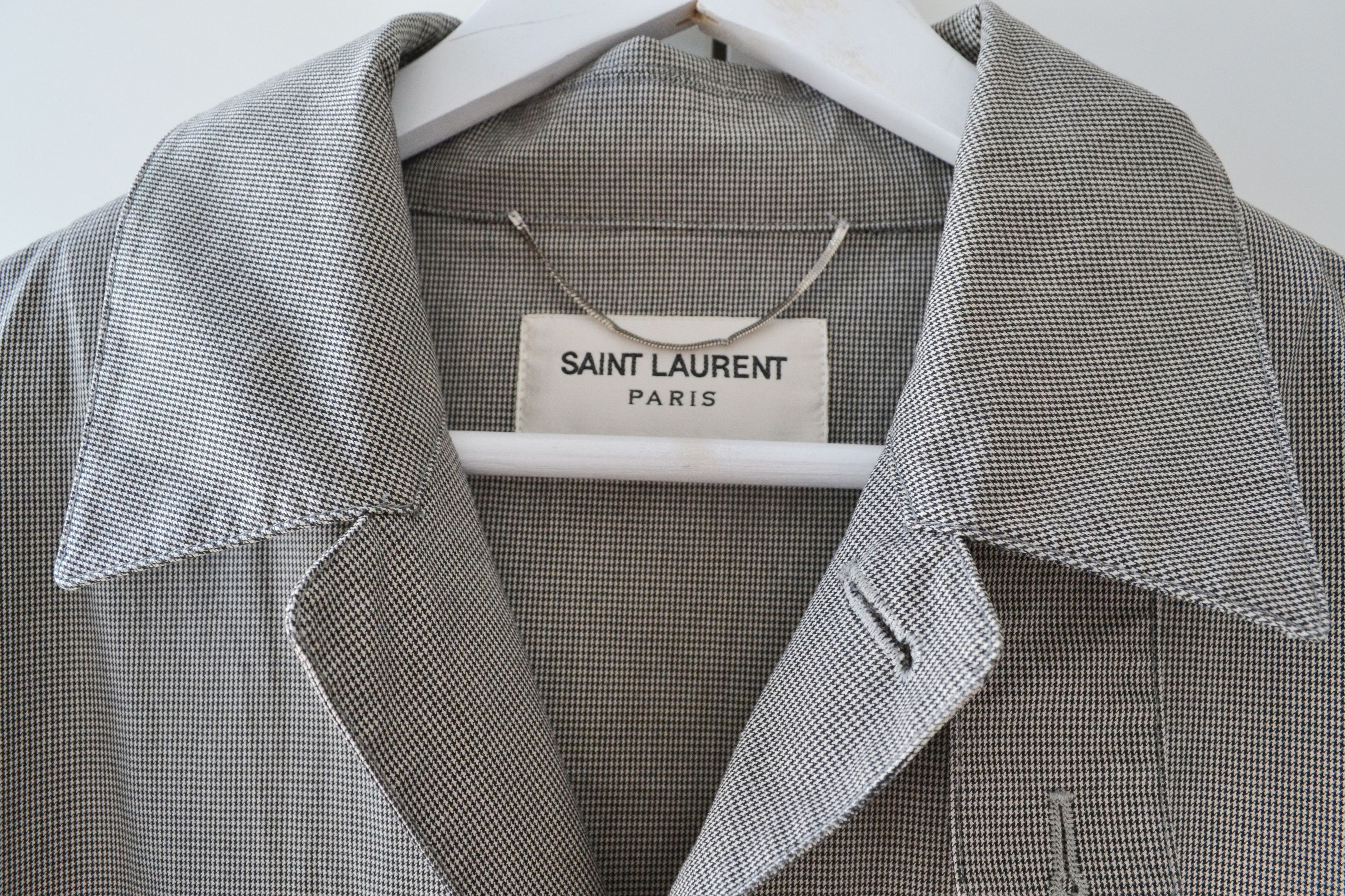 Saint Laurent Paris SAINT LAURENT Trench Jacket Black White Houndstooth Sz 52 Size US L / EU 52-54 / 3 - 2 Thumbnail