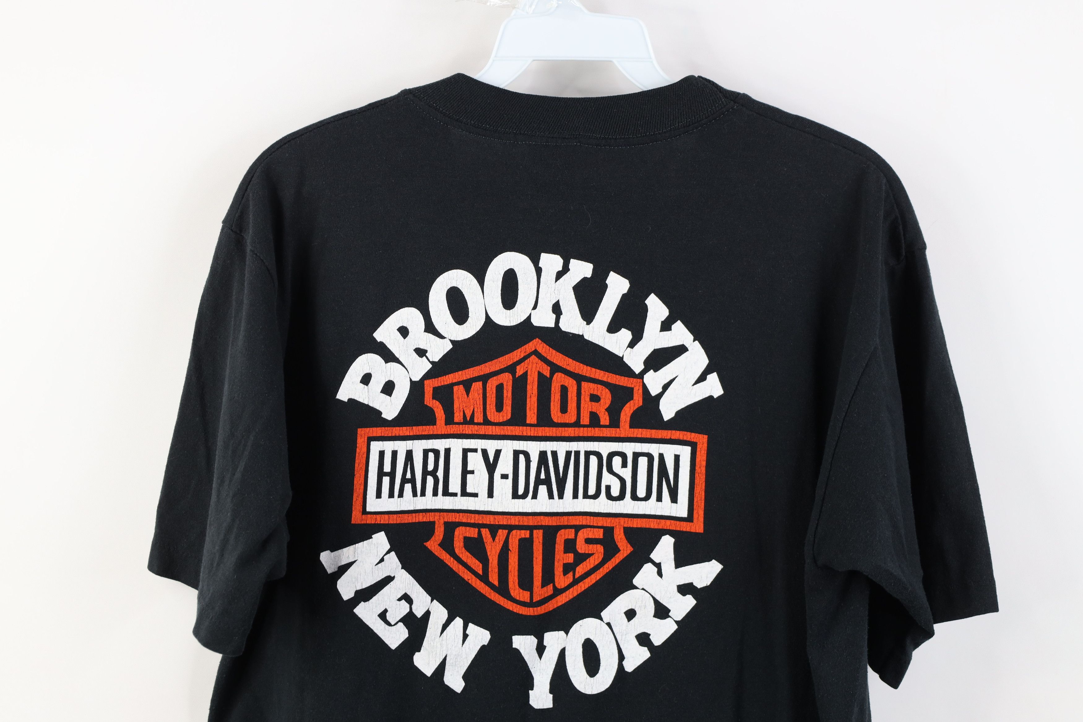 Harley Davidson Vintage 80s Harley Davidson Brooklyn New York T-Shirt USA Size US L / EU 52-54 / 3 - 14 Thumbnail