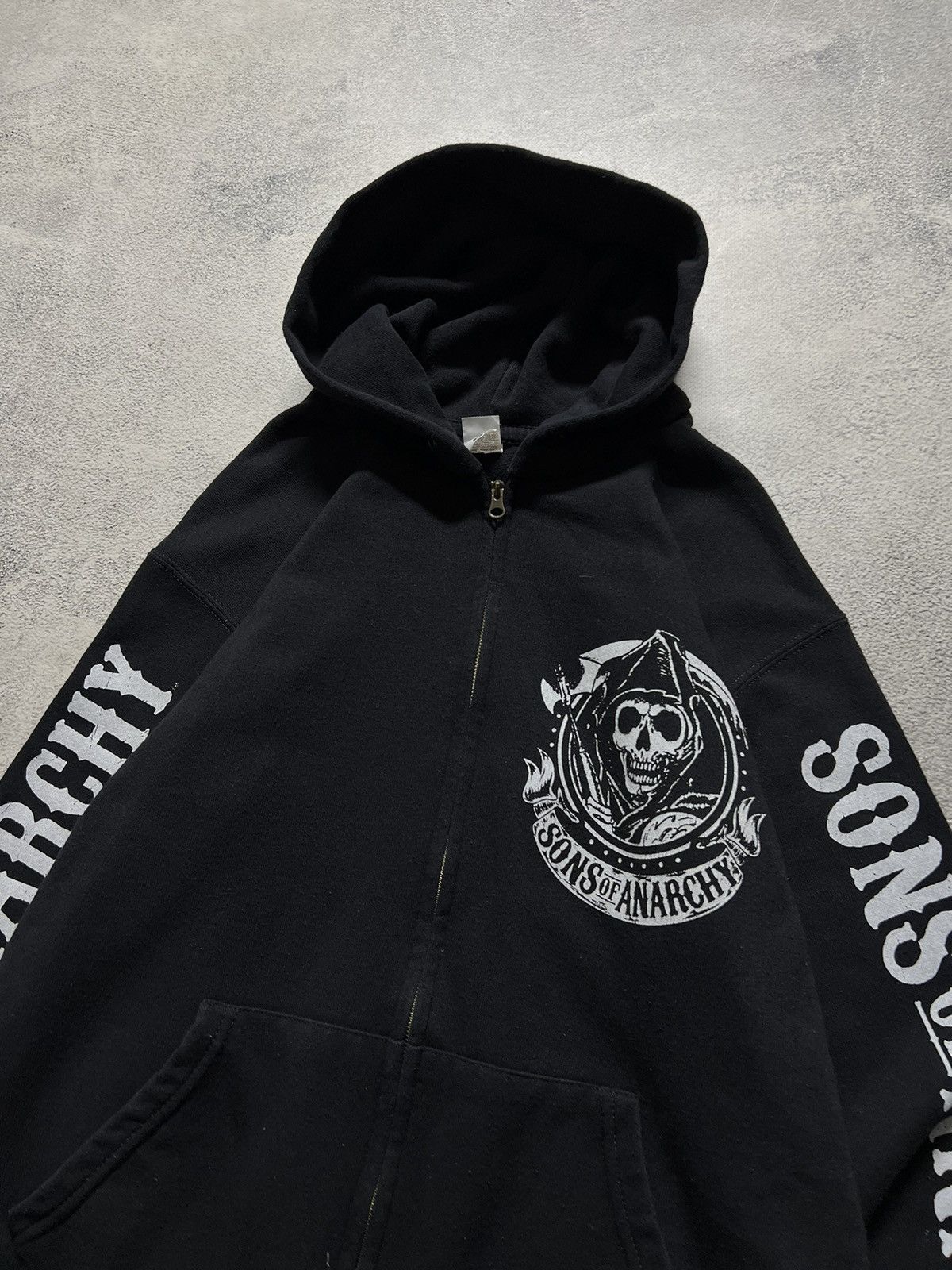 Band Tees × Vintage Vintage Y2k Sons Of Anarchy All Over Print Zip Up Hoodie 00s Size US M / EU 48-50 / 2 - 7 Thumbnail