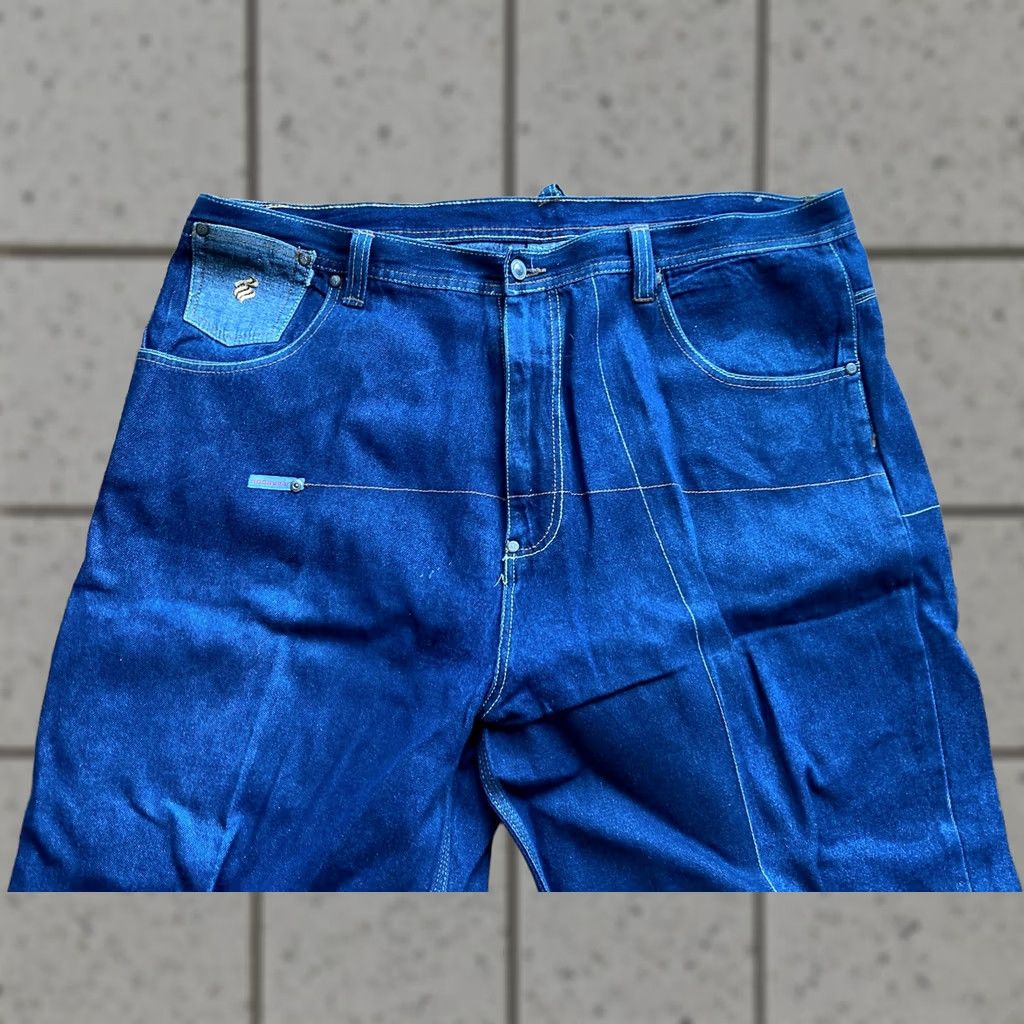 Rocawear VTG Rocawear Jeans Mens Size 44x34 Denim Blue 5-Pocket Regular Hip Hop Wide-Leg Y2K Baggy Linen Blend Statement Fit: Regular Men's Jeans Size US 44 / EU 60 - 1 Thumbnail