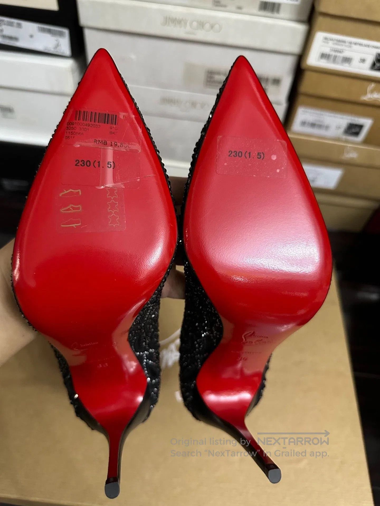 Christian Louboutin Christian Louboutin Limited Edition Black Diamond Heels. Size US 5 / IT 35 - 8 Thumbnail