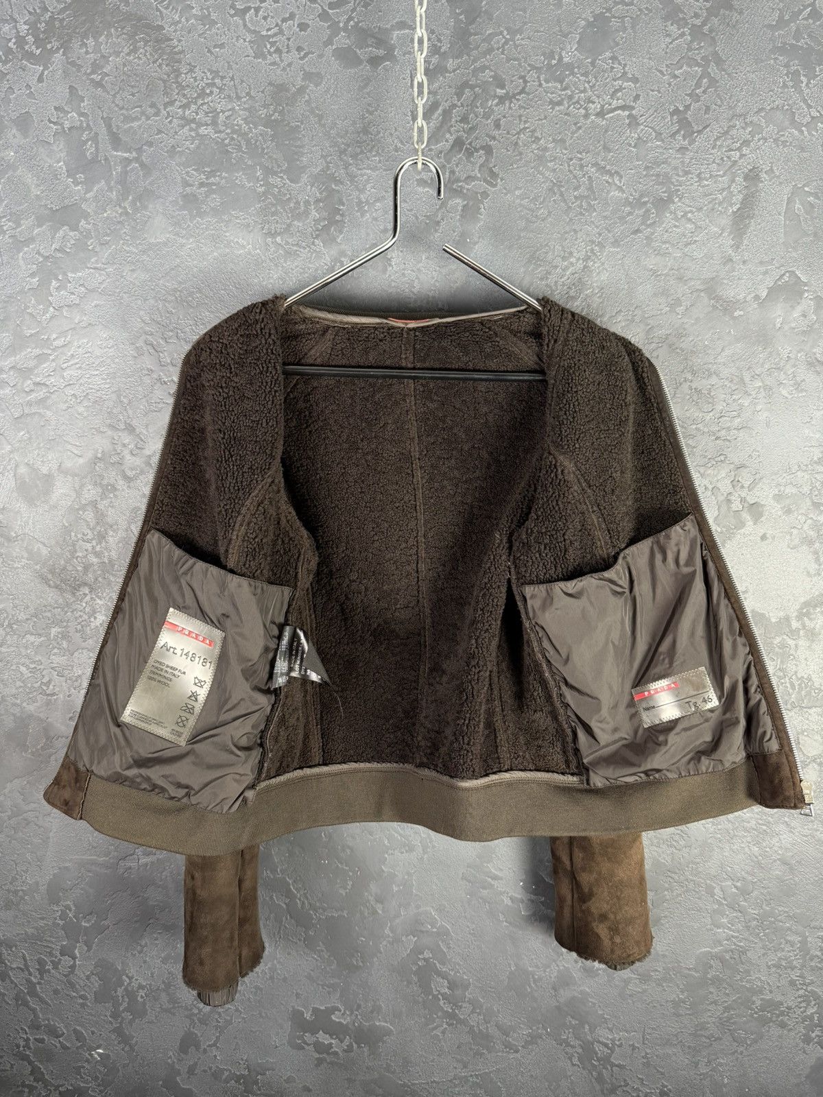 Prada 2000s Prada Brown Shearling Leather Jacket Women's Size L / US 10 / IT 46 - 12 Thumbnail