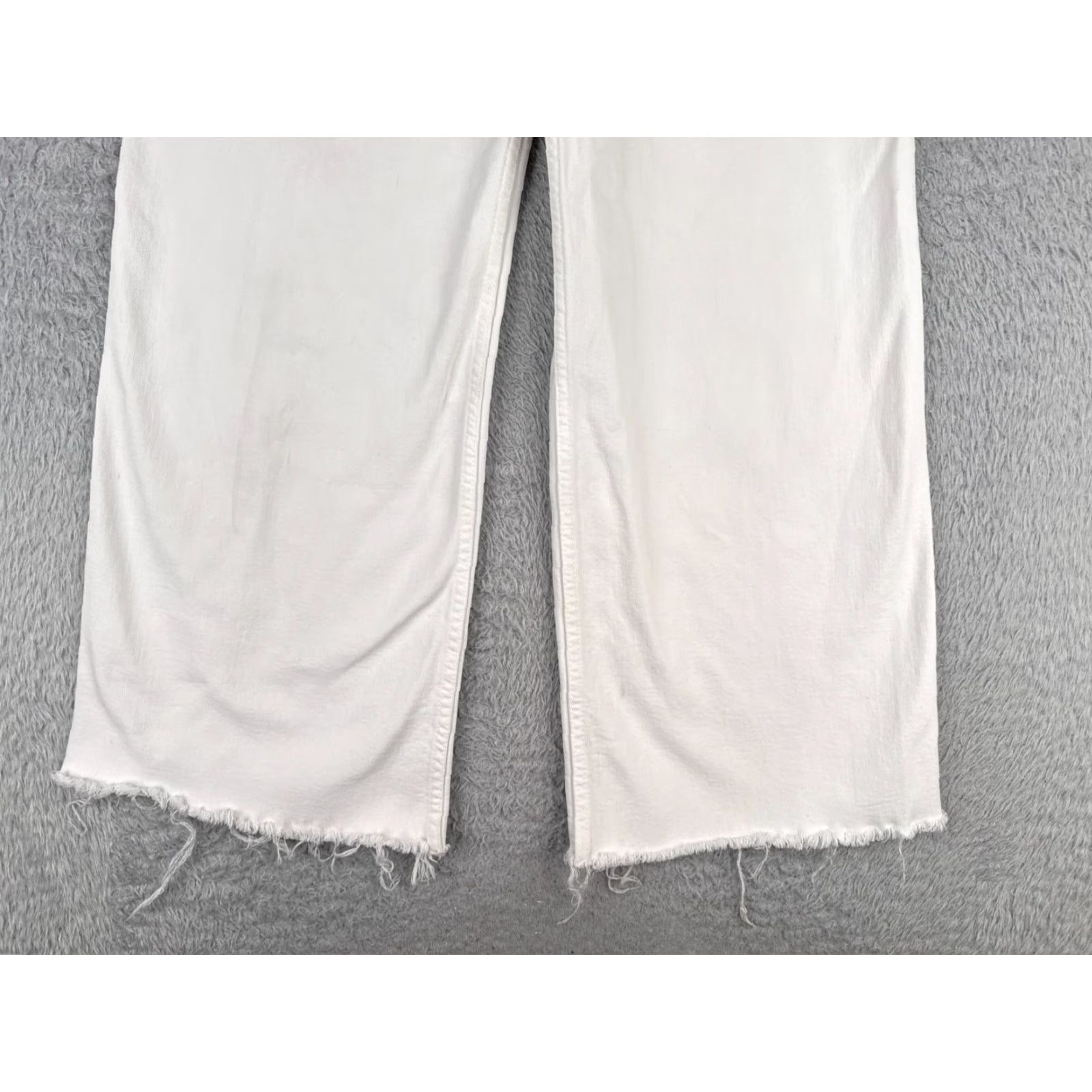 Zara Zara Jeans Juniors 5 High Rise Wide Leg White Denim 27x28 90s Womens Size 27" / US 4 / IT 40 - 2 Thumbnail