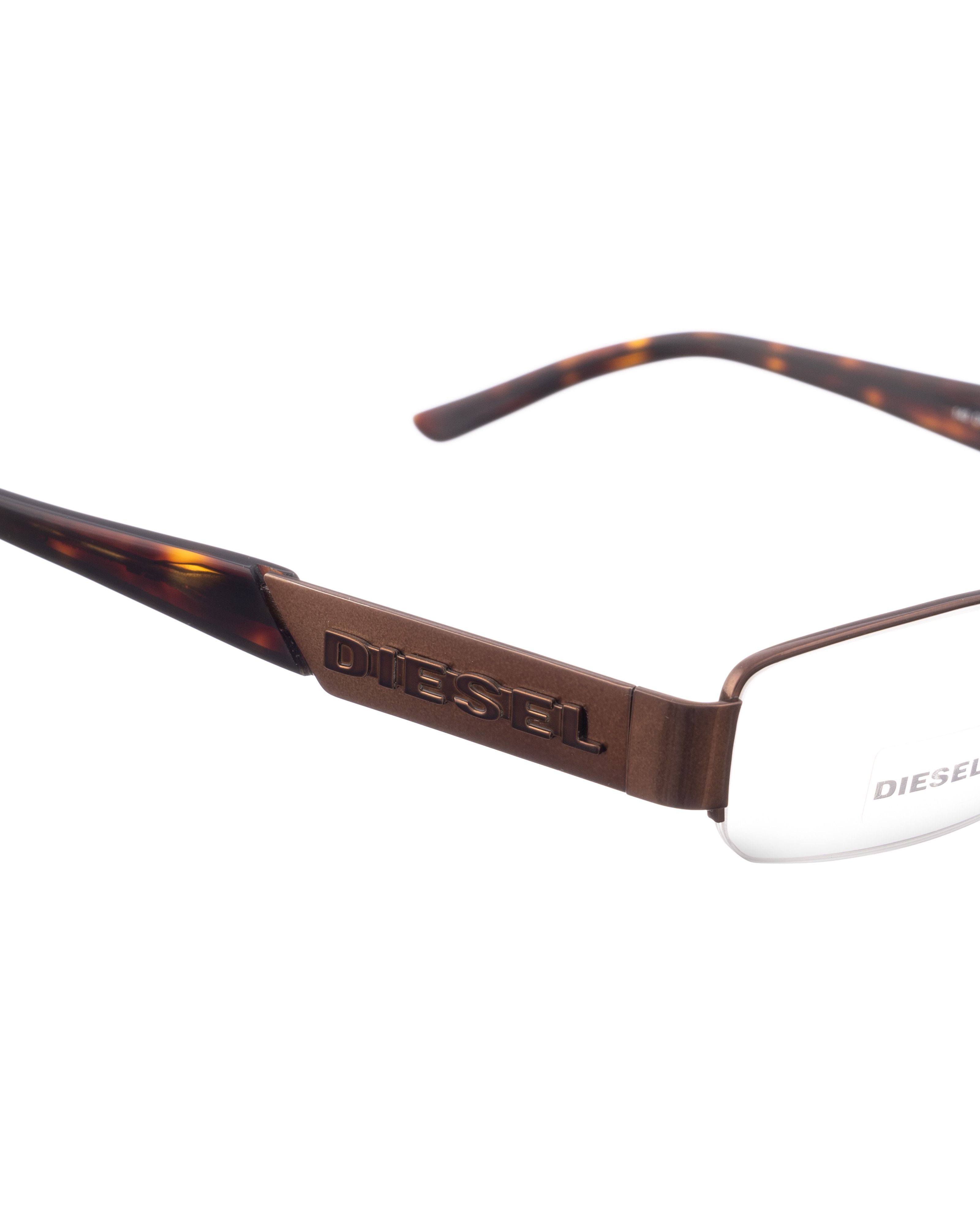 Diesel Diesel 90s Dark Brown Havana Half Rim Glasses with Big Logo Size ONE SIZE - 2 Thumbnail