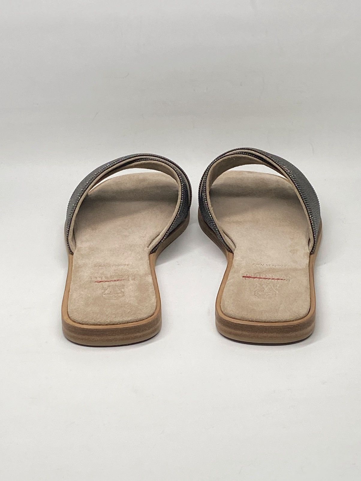 Brunello Cucinelli Brunello Cucinelli Embellished Leather Flat Sandals size 37 Size US 7 / IT 37 - 8 Thumbnail