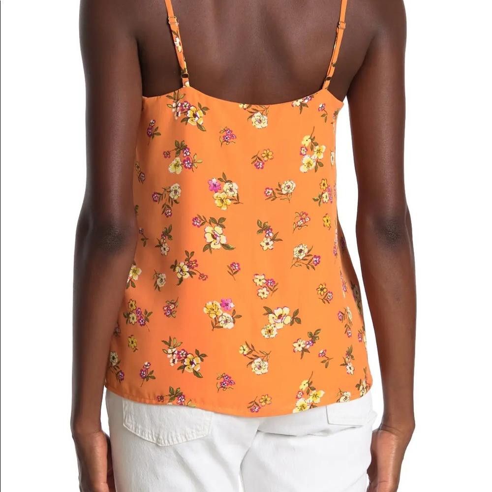 Designer Socialite Orange Floral Scalloped Camisole Size XS / US 0-2 / IT 36-38 - 3 Thumbnail