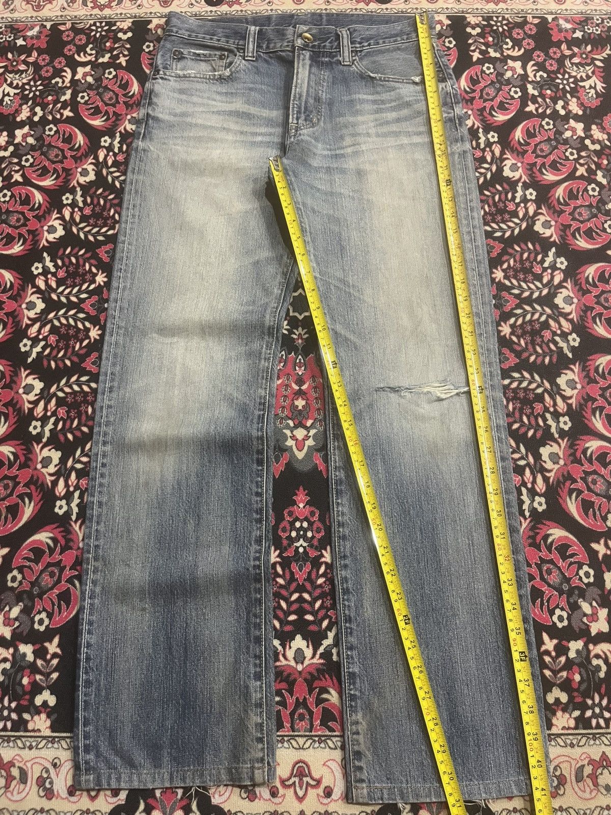 Jil Sander × Uniqlo Uniqlo Faded Washed Distressed Regular Straight Jeans Size US 31 - 11 Thumbnail