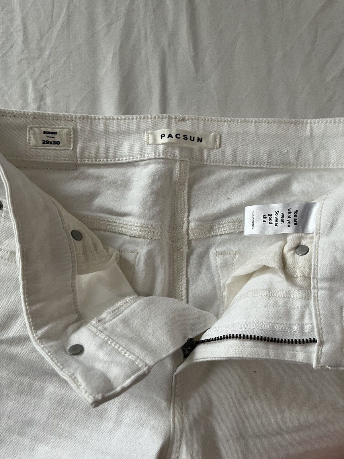 Pacsun White Pacsun Ripped Denim Size US 29 - 5 Thumbnail