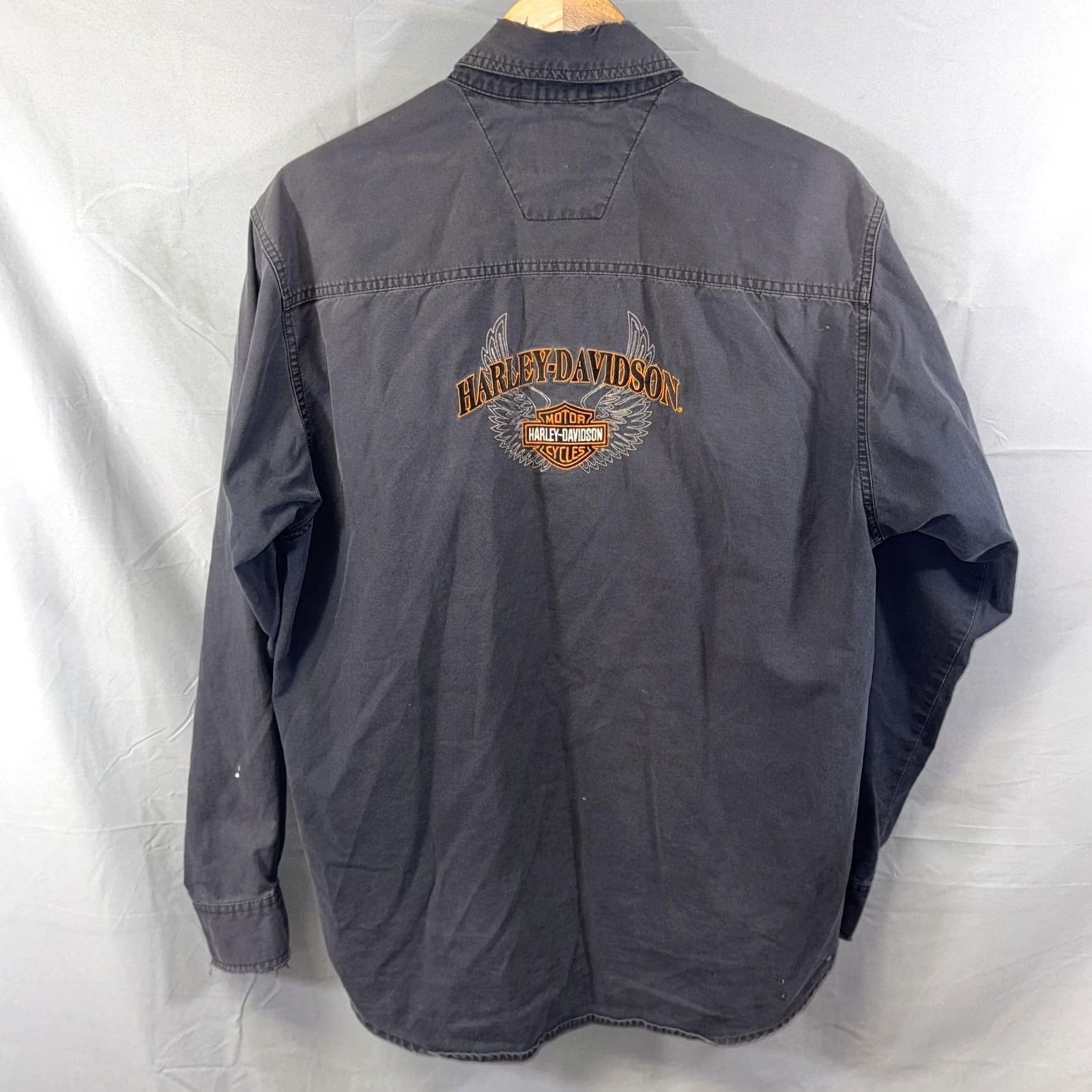 Harley Davidson Harley-Davidson Shirt Mens L Black Long Sleeve Snap Front Embroidered Biker Size US L / EU 52-54 / 3 - 2 Thumbnail