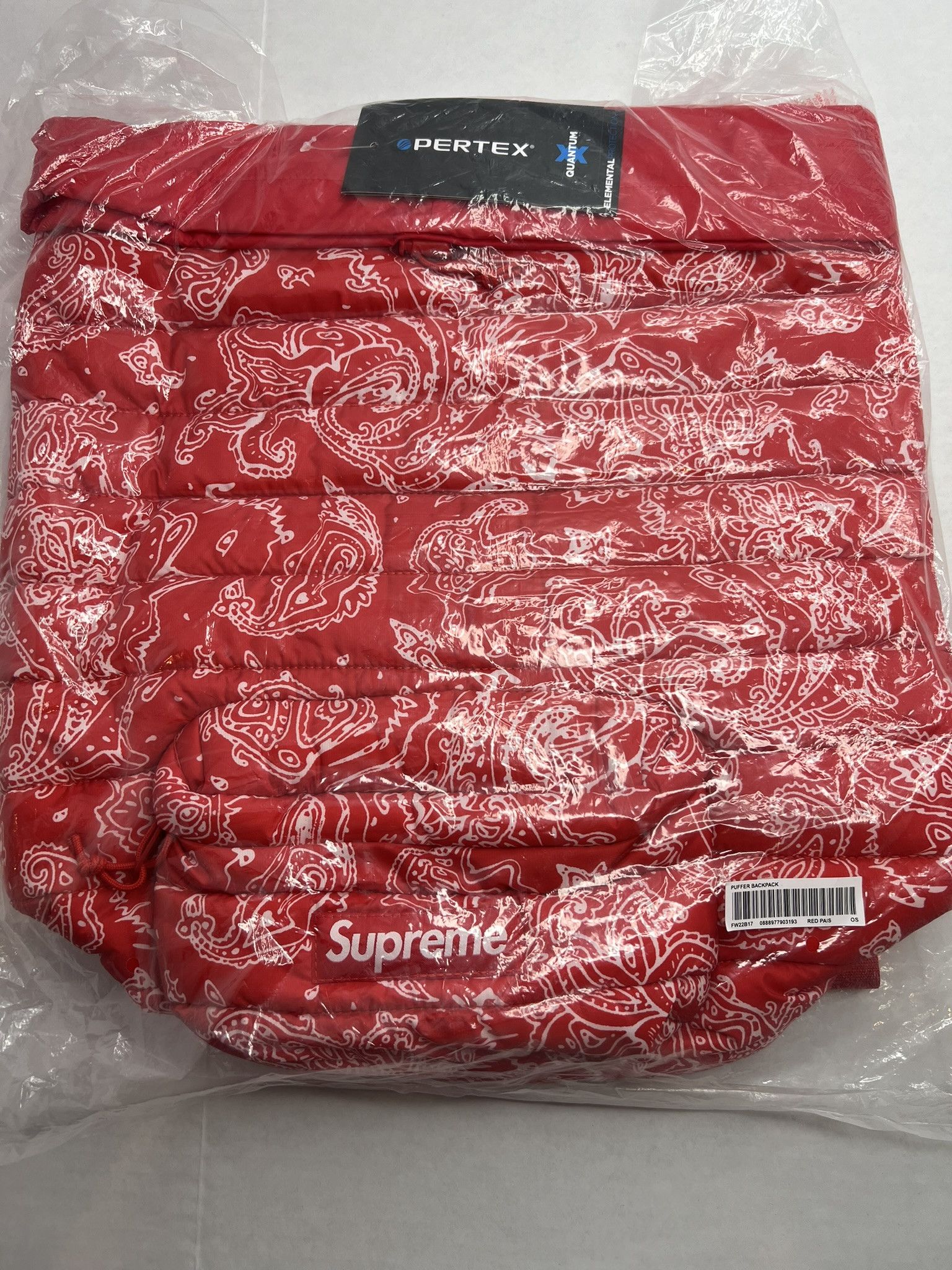 Supreme Supreme Red Paisley Puffer Backpack FW22 | Grailed