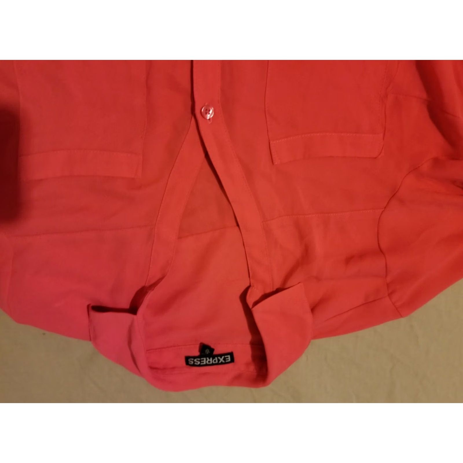 Express Express Dress Shirt Womens XS Red Button Blouse Size XS / US 0-2 / IT 36-38 - 2 Thumbnail