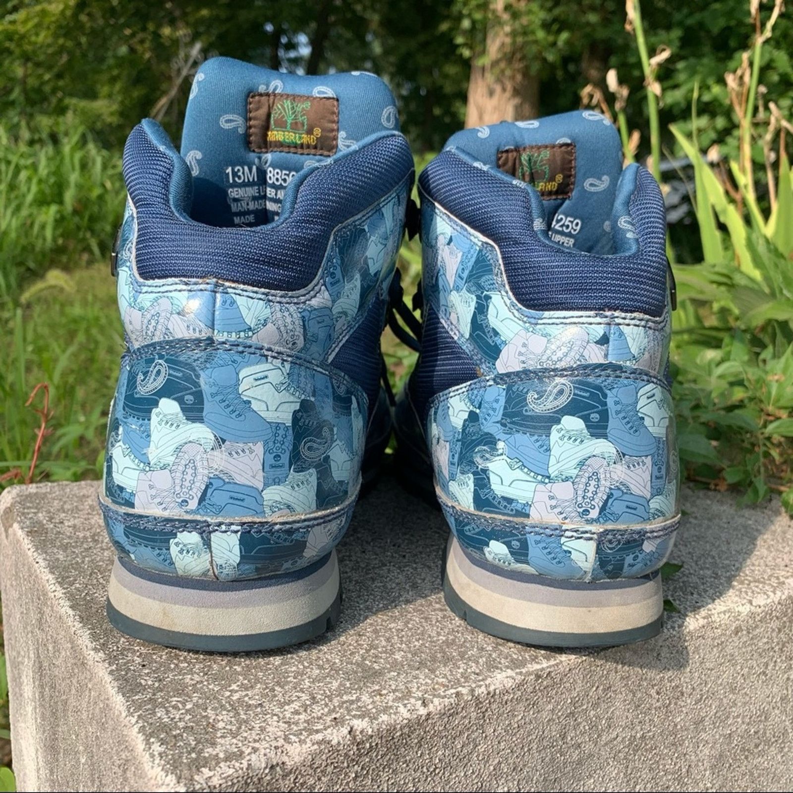 Timberland Timberland Euro blue camo boot pattern hiking boots 13M Size US 13 / EU 46 - 9 Thumbnail