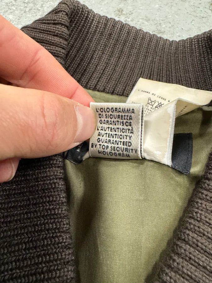 Dolce & Gabbana × Vintage AW2001 Dolce & Gabbana Quilted Olive Hybrid Leather Bomber Jacket Size US L / EU 52-54 / 3 - 9 Thumbnail