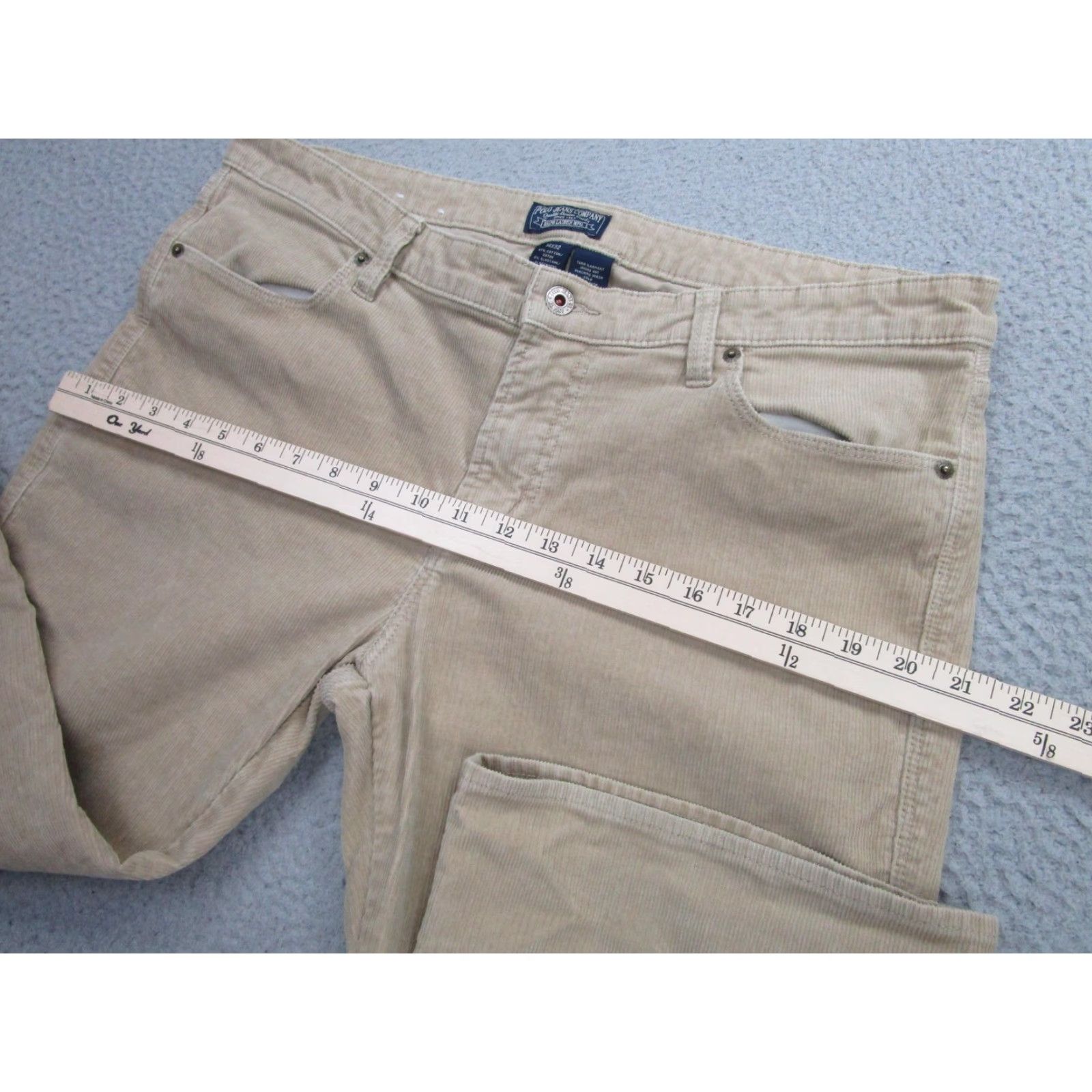 Ralph Lauren Ralph Lauren Pants Womens 14x32 Beige Corduroy Straight Leg Flat Front Cotton Size 36" / US 14 / IT 50 - 5 Thumbnail
