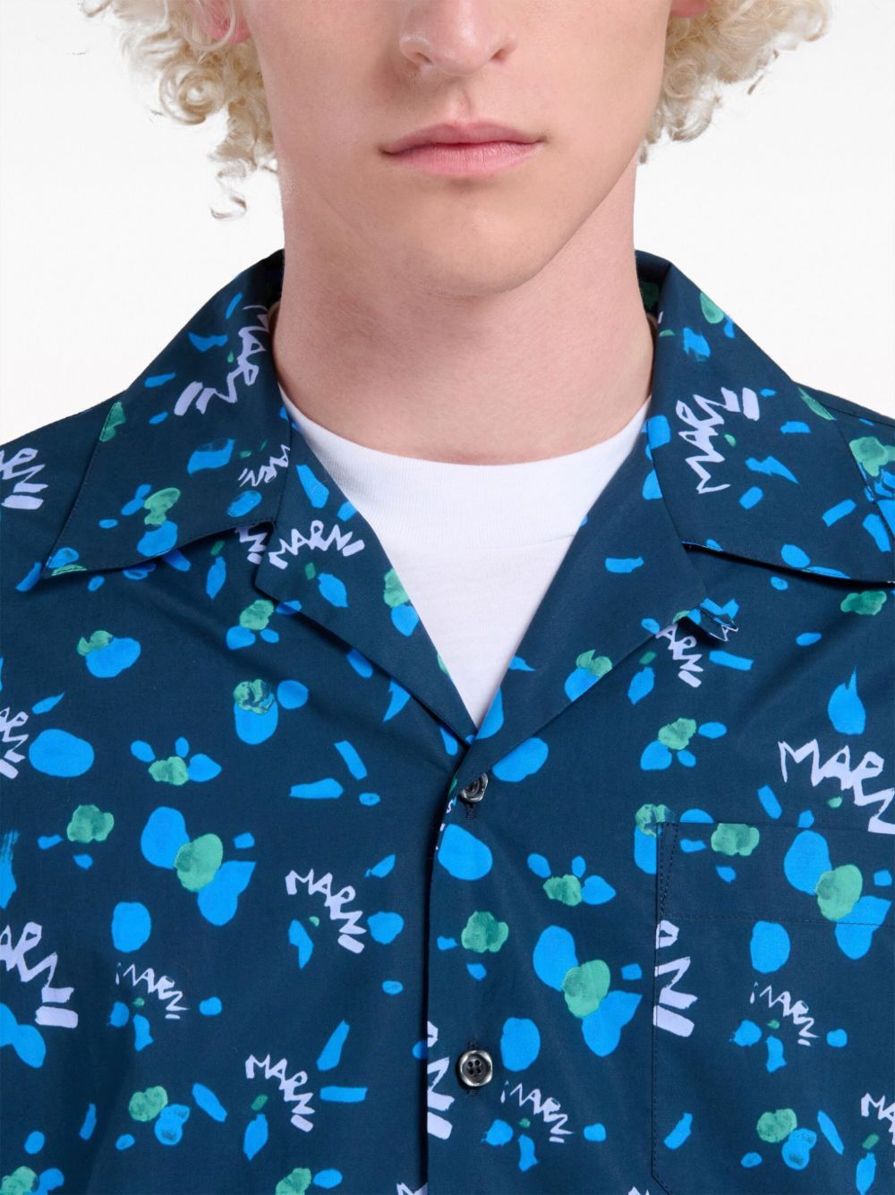 Marni o1w1db10125 Graphic-Print Cotton Shirt in Multicolor Size US M / EU 48-50 / 2 - 5 Thumbnail