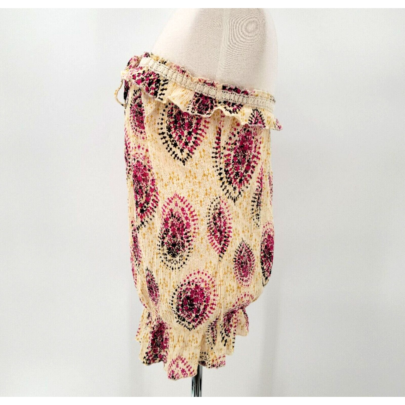 Decree Decree Women's M Boho Y2K Sleeveless Top Crinkle Blouse Size M / US 6-8 / IT 42-44 - 4 Thumbnail