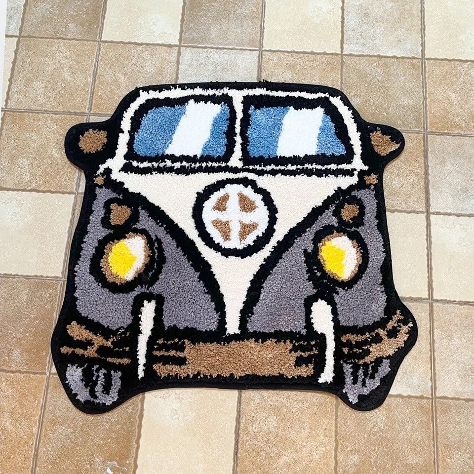 Vintage Cartoon Bus Tufted Rugs Handmade Carpet Room Decor Size ONE SIZE - 6 Thumbnail