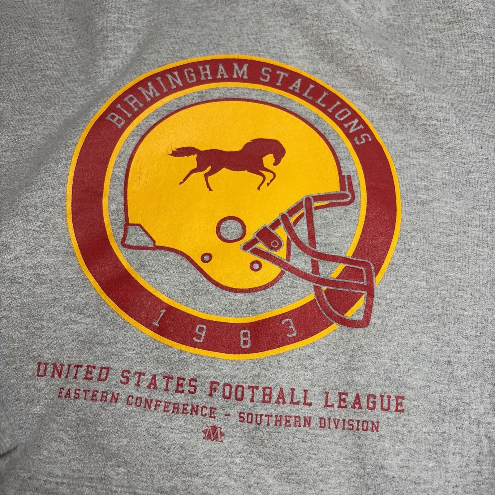 Hanes vintage 90’s BIRMINGHAM STALLIONS USFL SWEATSHIRT NFL Hoodie Size ONE SIZE - 2 Thumbnail