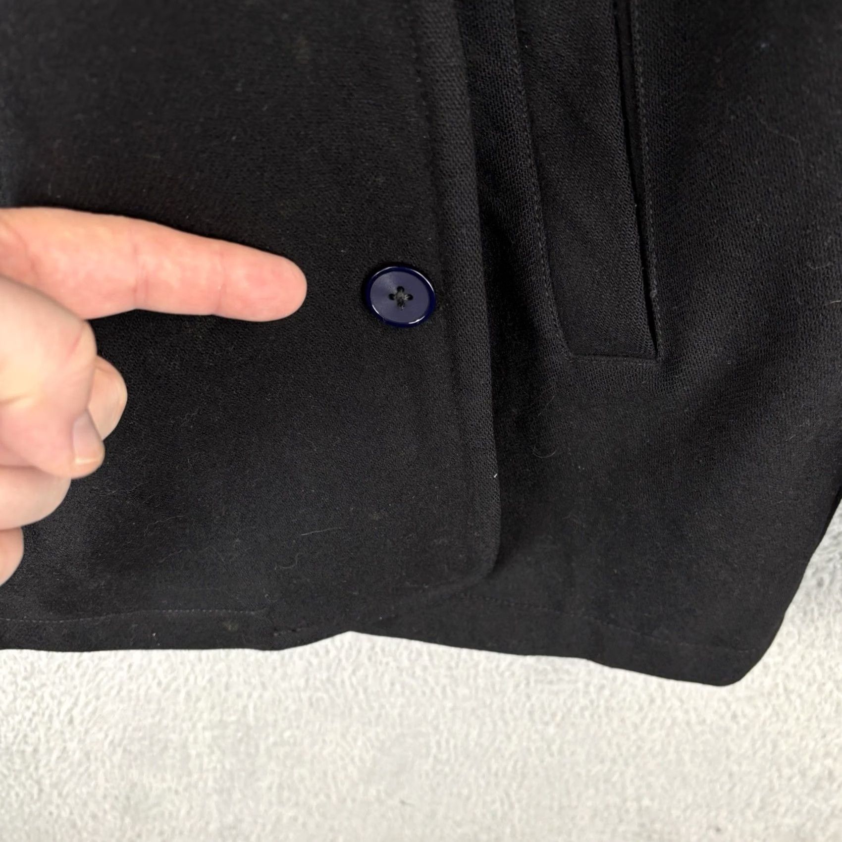 J.Crew J.CREW Overcoat Mens Medium Black Wool Blend Quilted Insulated Casual Peacoat Size US M / EU 48-50 / 2 - 6 Thumbnail