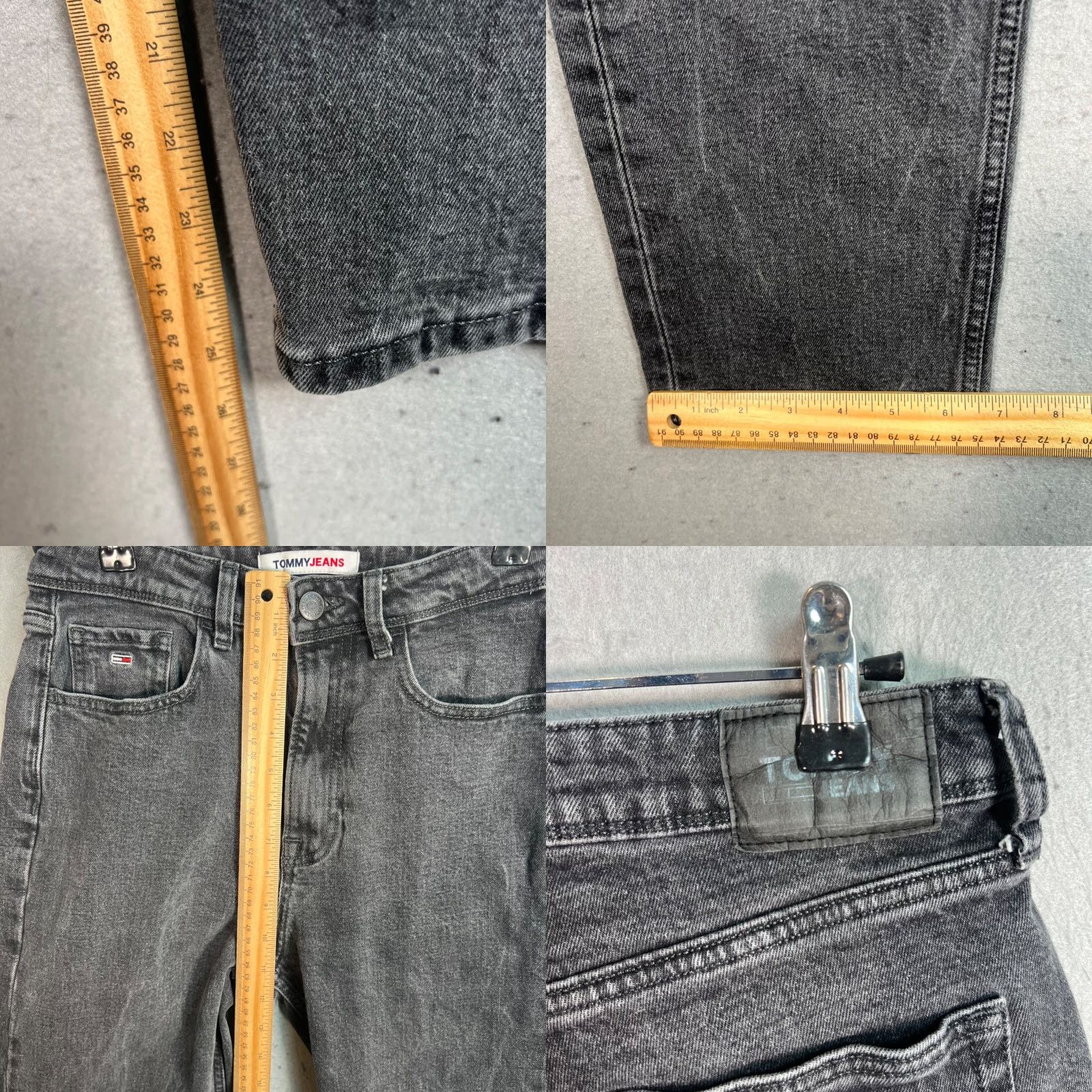 Tommy Hilfiger Tommy Jeans Womens Black Denim Jeans Size 27 x 30 Straight High Rise 5-Pocket Logo Vintage: No Size 27" / US 4 / IT 40 - 8 Thumbnail