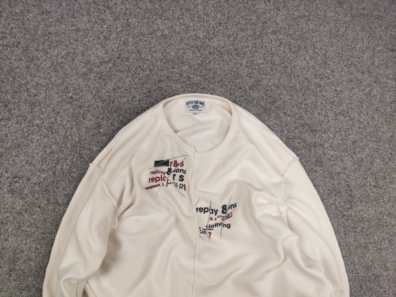 Replay Replay and Sons Design Asimetric Logo White Sweatshirt Size US M / EU 48-50 / 2 - 5 Thumbnail