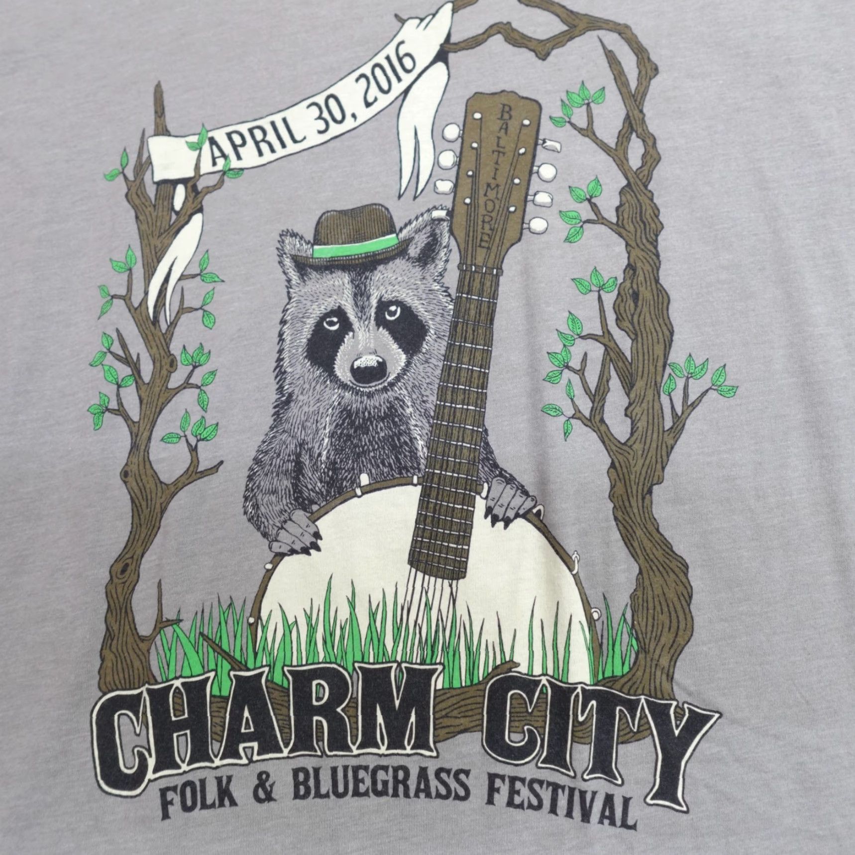 Doublet VINTAGE Baltimore Bluegrass Festival T-shirt L Gray Double-Sided 2016 Ricky Skaggs Men Short Sleeve Crew Neck Cotton Jersey Graphic Print Shirt Size US L / EU 52-54 / 3 - 2 Thumbnail