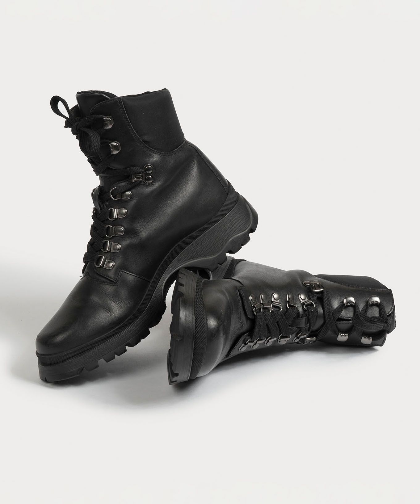 Prada PRADA Boots Leather Shoes Logo Biker Moto Tractor Black Size US 8 / IT 38 - 3 Thumbnail