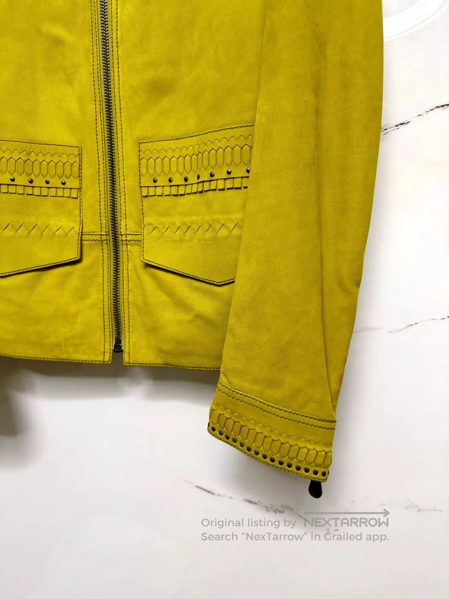 Bottega Veneta Bottega Veneta Yellow Suede Jacket. Size L / US 10 / IT 46 - 5 Thumbnail