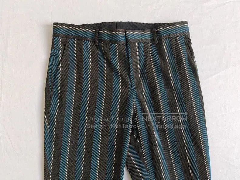 Hermes Hermes Men's casual dress pants, blue and white striped, 6 Size US 42 / EU 58 - 2 Thumbnail